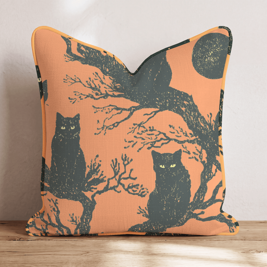 Midnight Felines Throw Pillow - Hillcroft Home