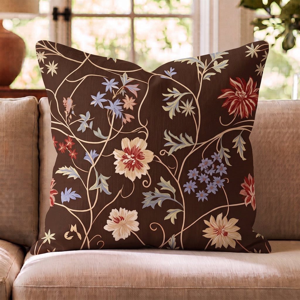 Midnight Garden Vine Throw Pillow throw pillow - Hillcroft Home