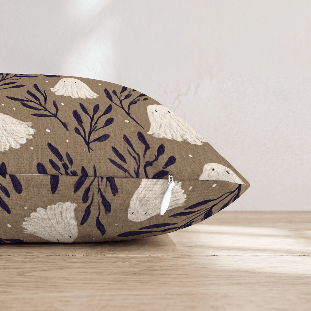 Midnight Ghost Botanical Throw Pillow - Hillcroft Home