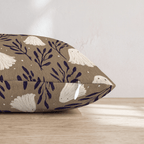 Midnight Ghost Botanical Throw Pillow - Hillcroft Home