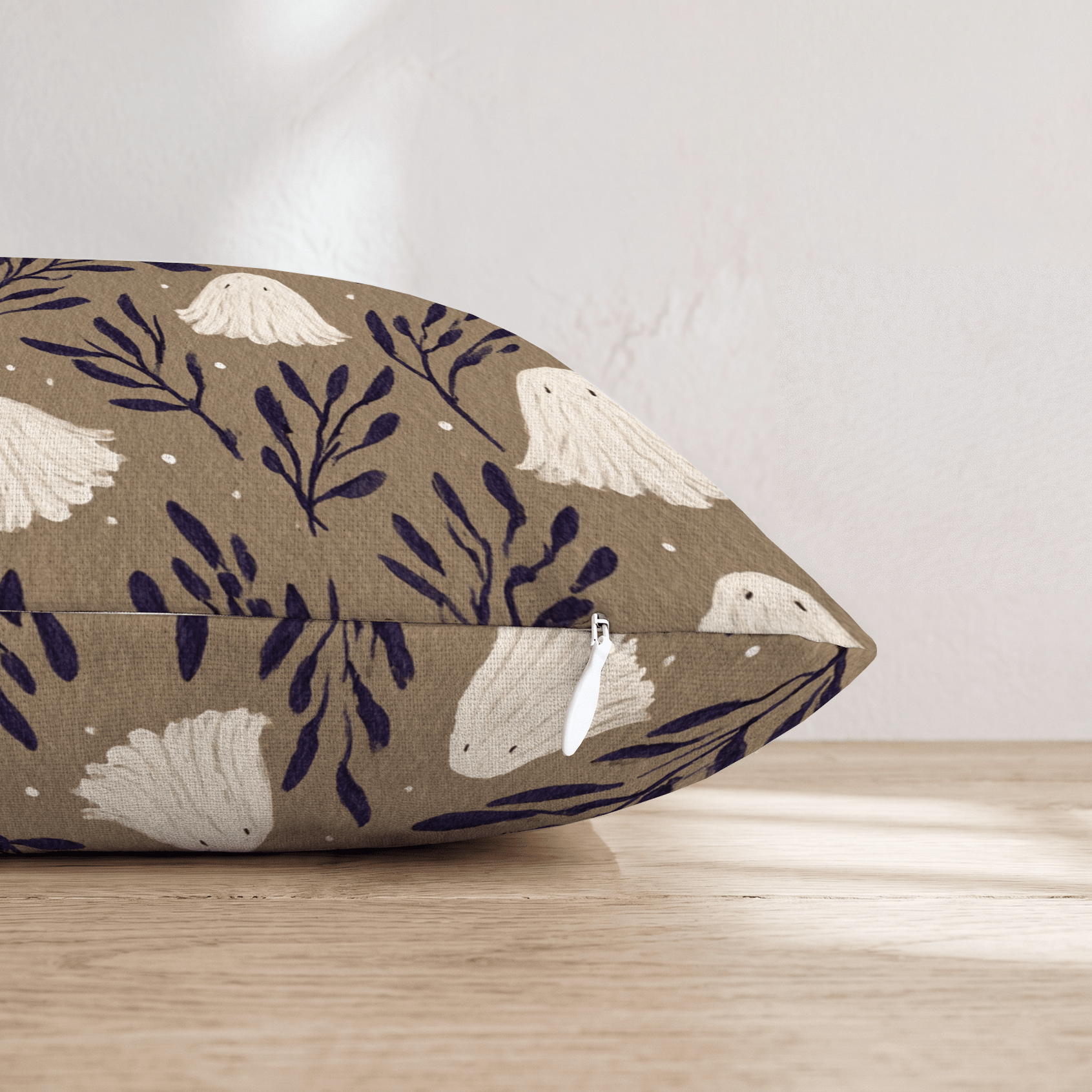 Midnight Ghost Botanical Throw Pillow - Hillcroft Home