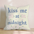 Midnight Kiss Script Throw Pillow - Hillcroft Home