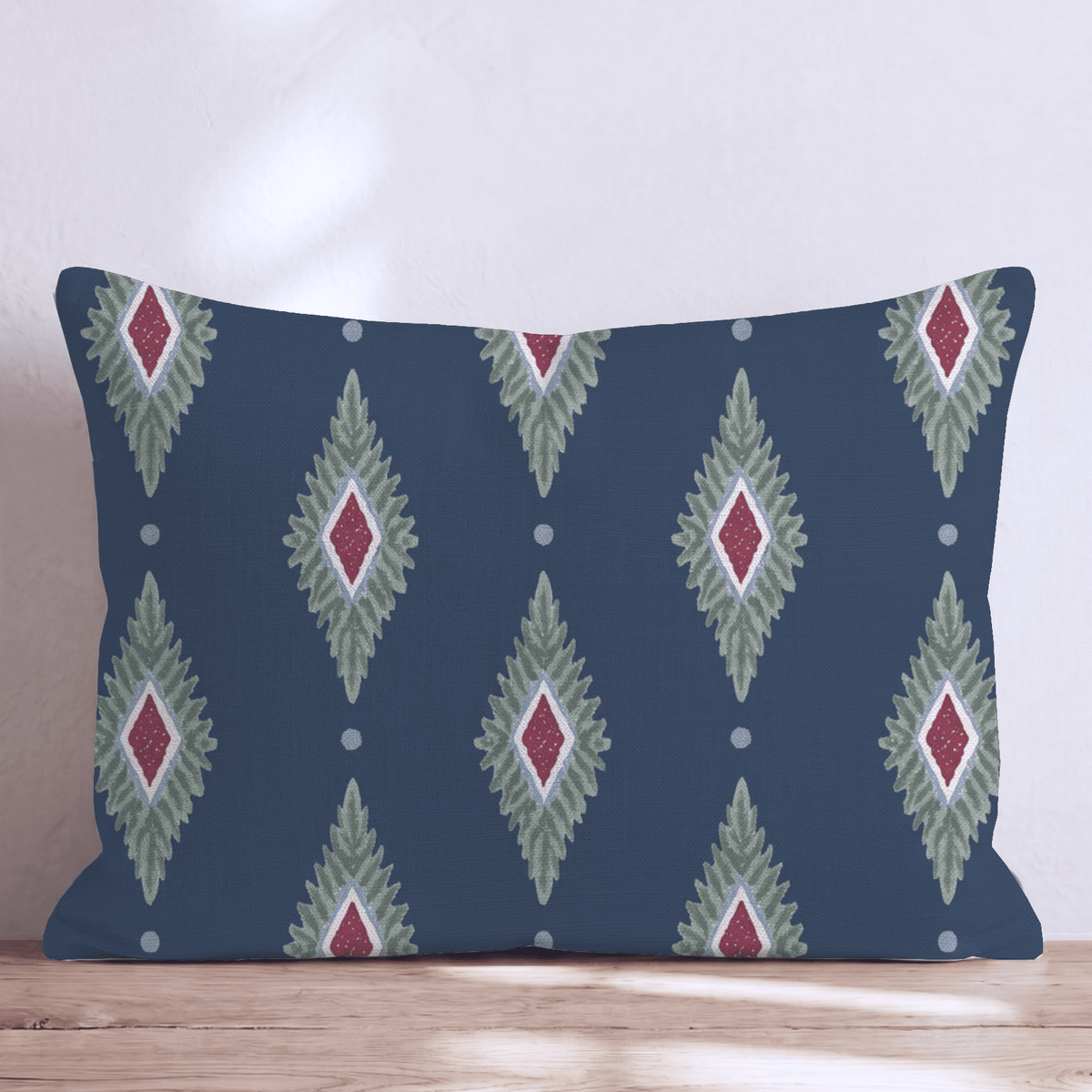 Midnight Mass Ikat Throw Pillow throw pillow - Hillcroft Home
