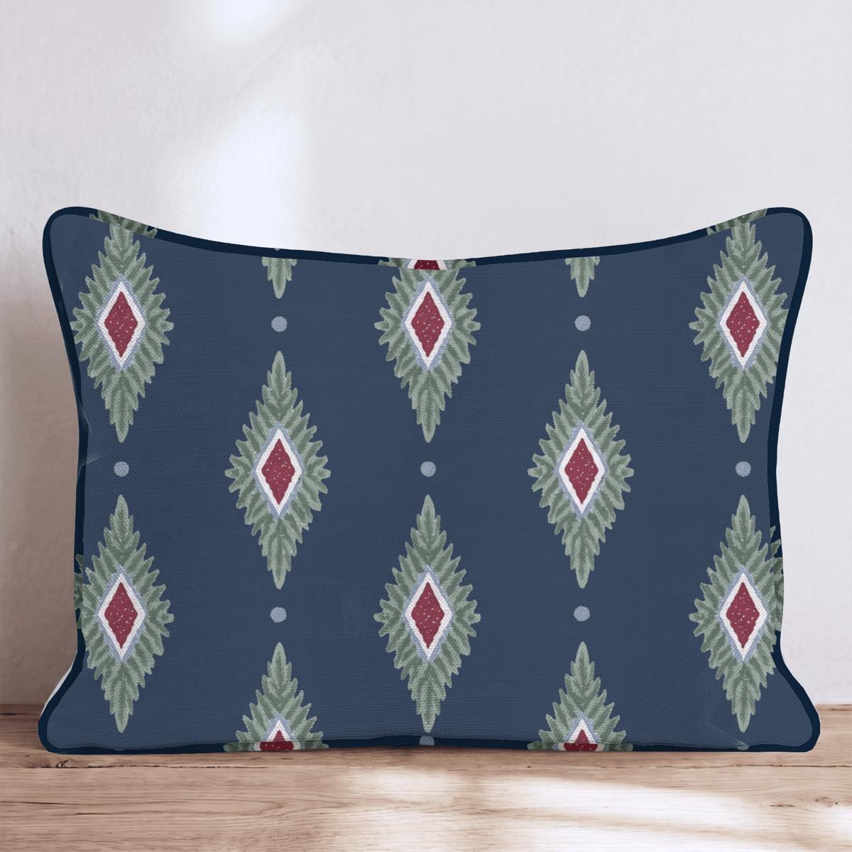 Midnight Mass Ikat Throw Pillow throw pillow - Hillcroft Home