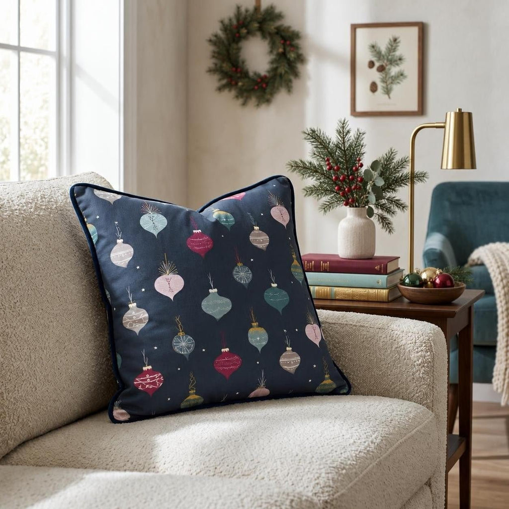 Midnight Ornament Drop Throw Pillow throw pillow - Hillcroft Home