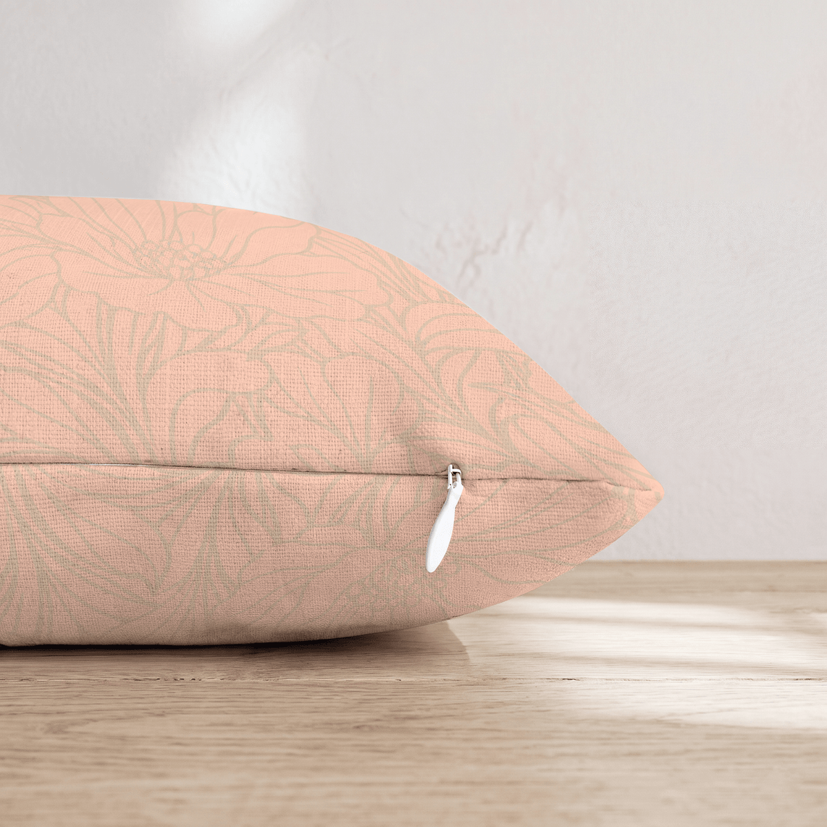 Midnight Poppy Peach Throw Pillow throw pillow - Hillcroft Home