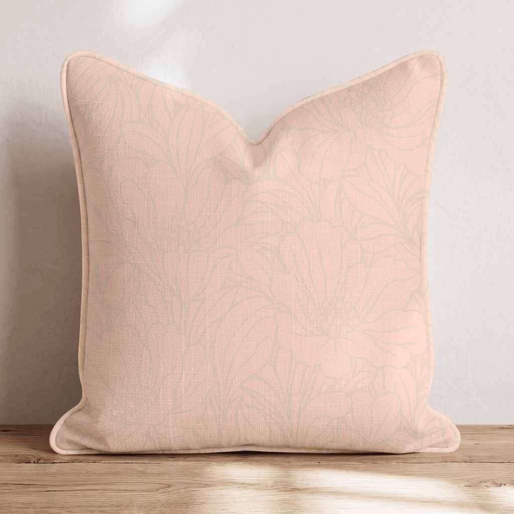 Midnight Poppy Peach Throw Pillow throw pillow - Hillcroft Home