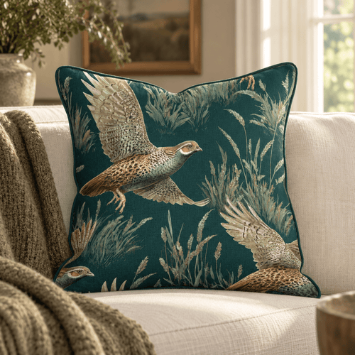 Midnight Quail Throw Pillow throw pillow - Hillcroft Home