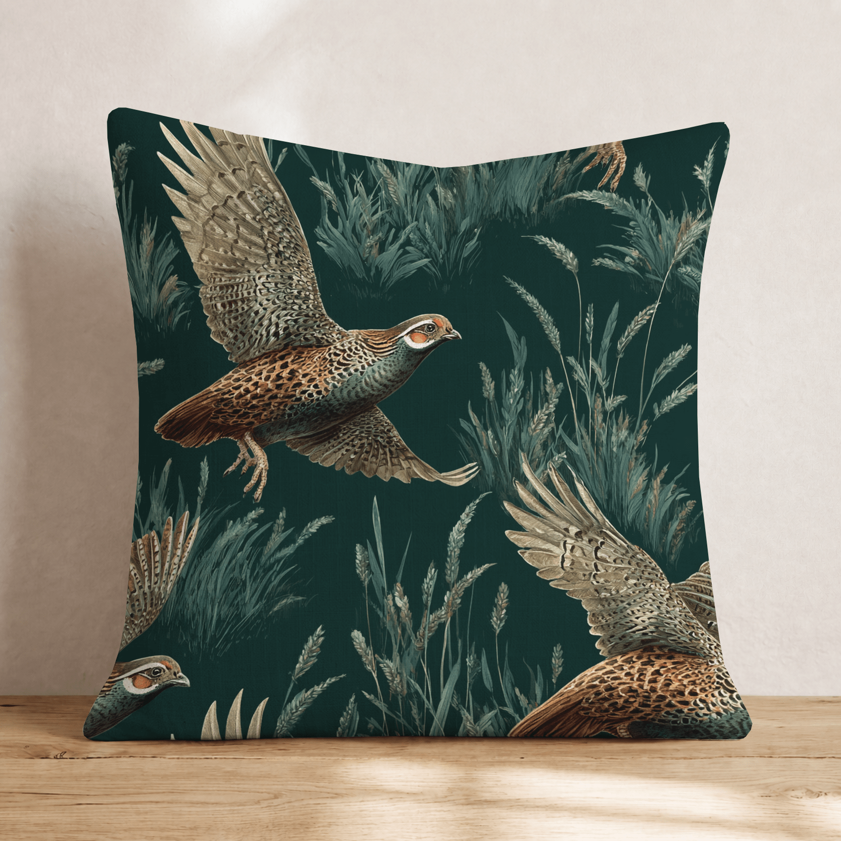 Midnight Quail Throw Pillow - Hillcroft Home