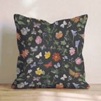 Midnight Wildflower Meadow Throw Pillow - Hillcroft Home