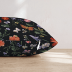 Midnight Wildflower Meadow Throw Pillow - Hillcroft Home