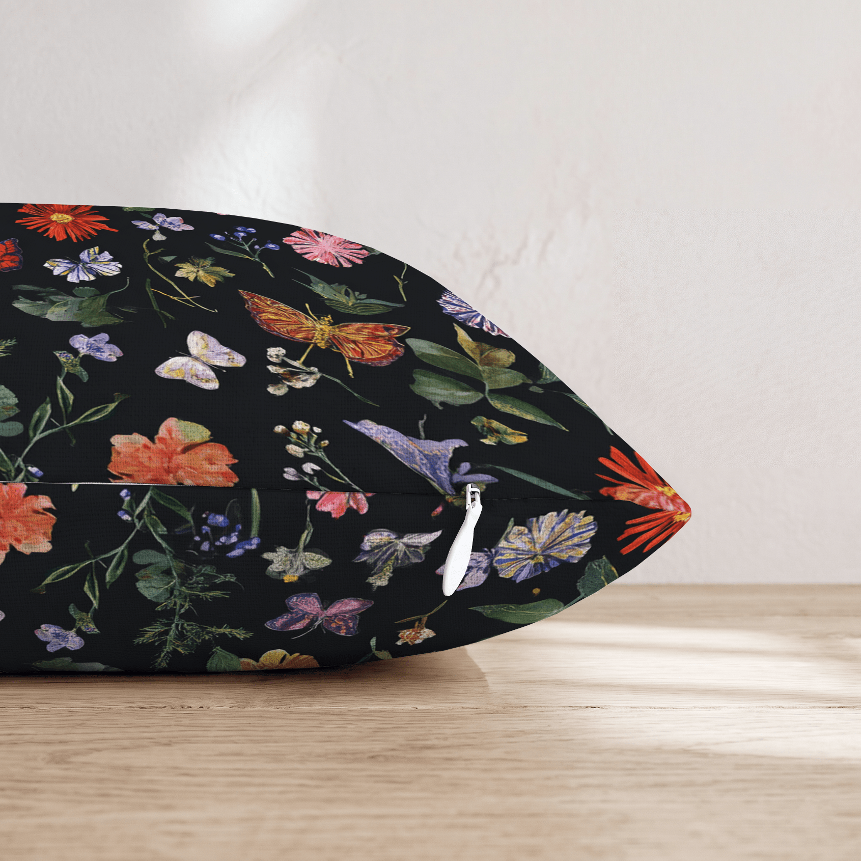 Midnight Wildflower Meadow Throw Pillow - Hillcroft Home