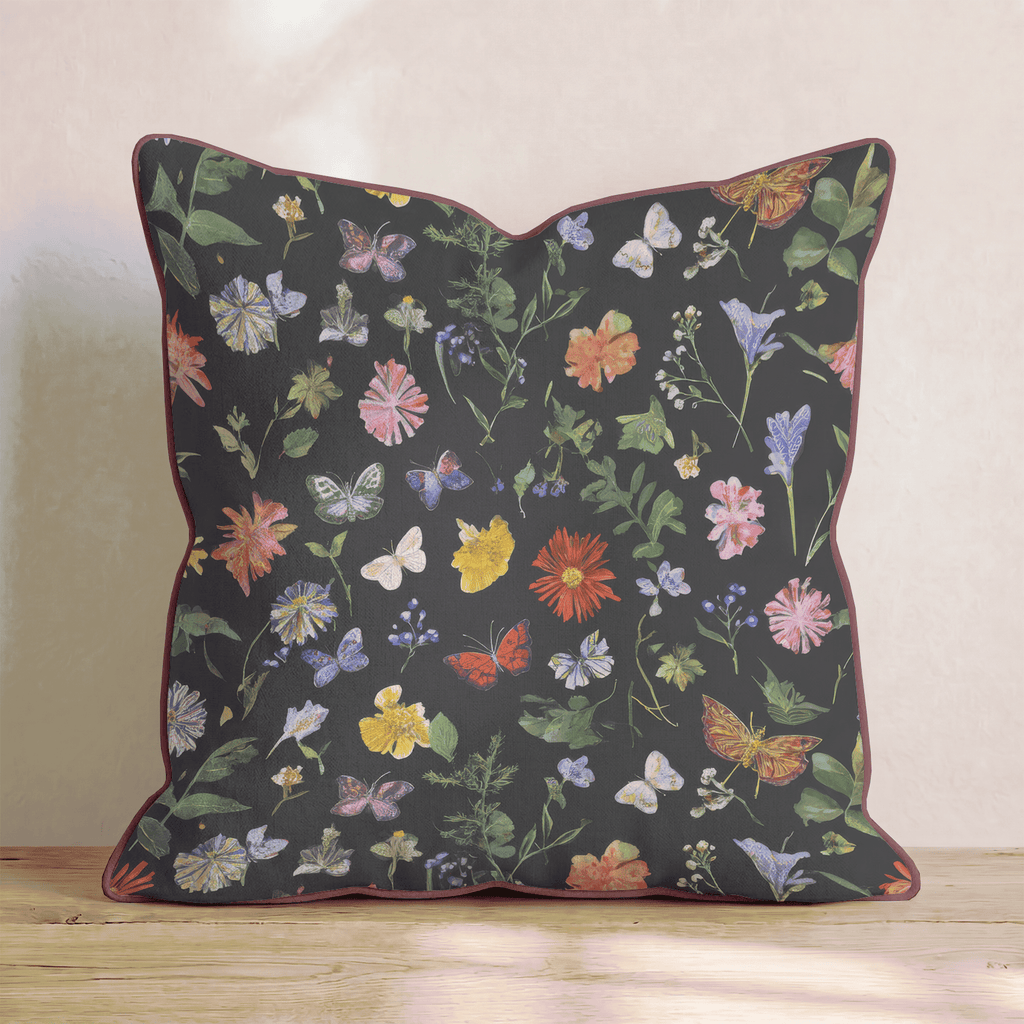 Midnight Wildflower Meadow Throw Pillow - Hillcroft Home