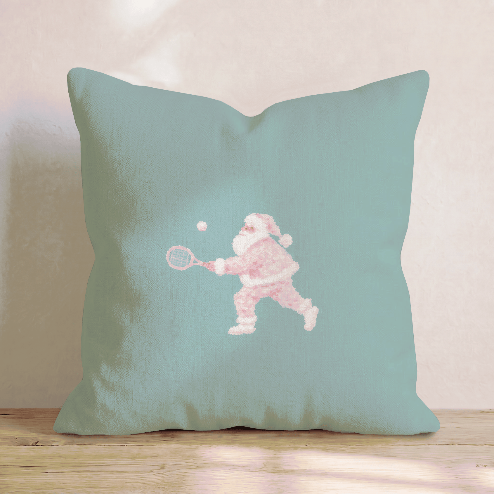 Mini Santa Tennis Throw Pillow - Hillcroft Home