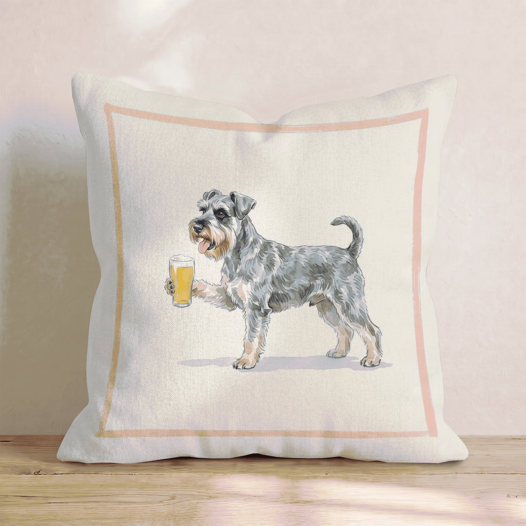 Mini Schnauzer Lager Throw Pillow - Hillcroft Home
