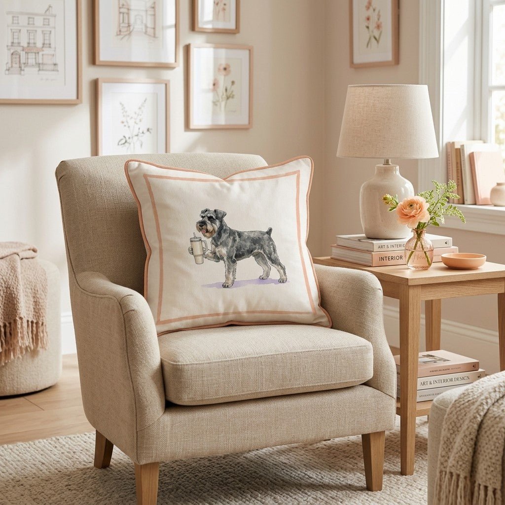 Mini Schnauzer Tumbler Throw Pillow - Hillcroft Home