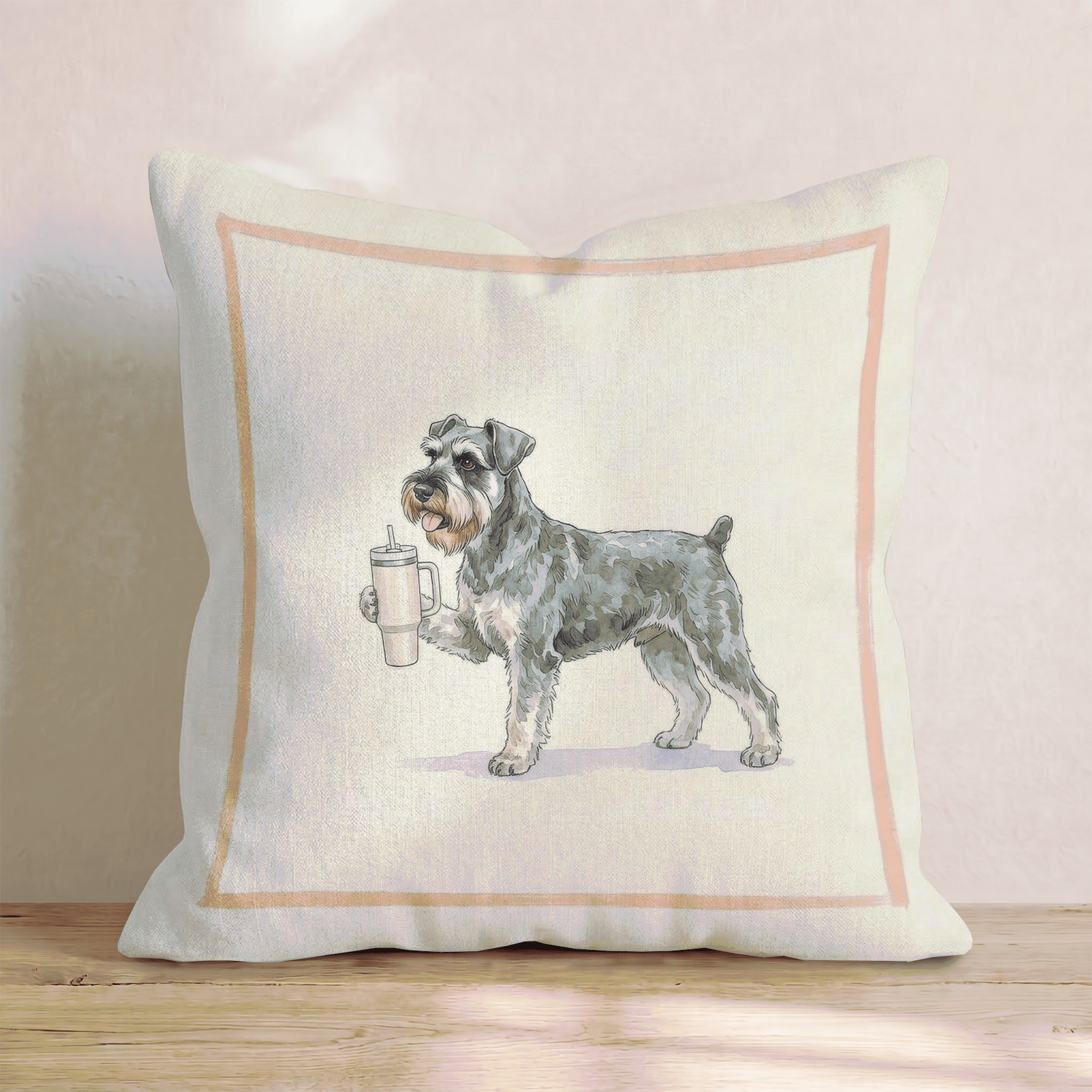Mini Schnauzer Tumbler Throw Pillow - Hillcroft Home