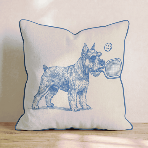Miniature Schnauzer Pickleball Throw Pillow - Hillcroft Home