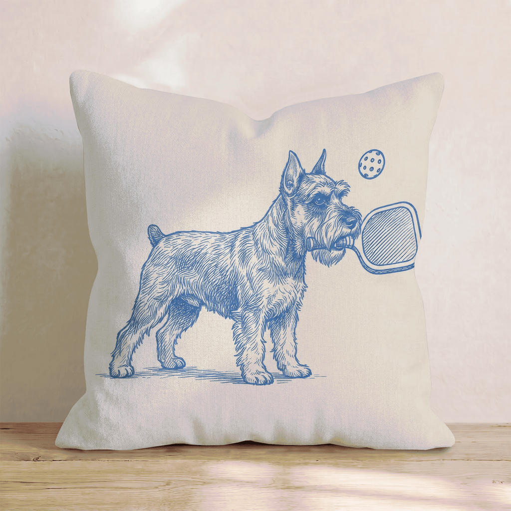 Miniature Schnauzer Pickleball Throw Pillow - Hillcroft Home