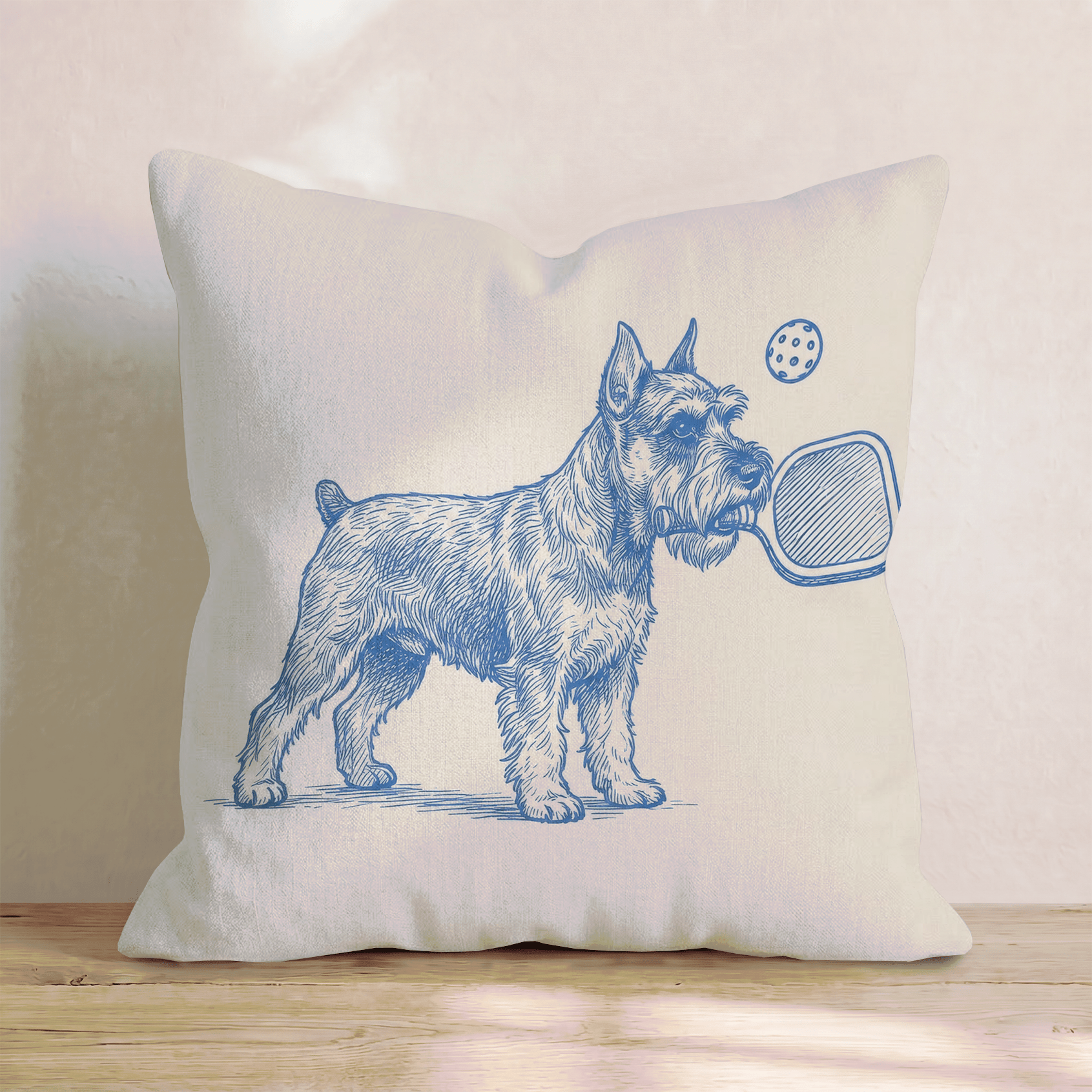 Miniature Schnauzer Pickleball Throw Pillow - Hillcroft Home