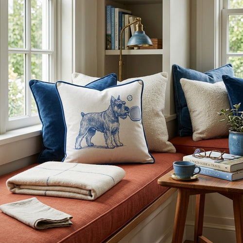 Miniature Schnauzer Pickleball Throw Pillow - Hillcroft Home