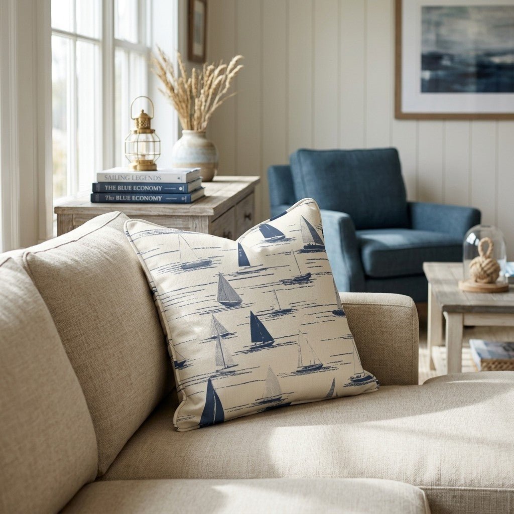 Minimalistic Sailing Throw Pillow - Hillcroft Home