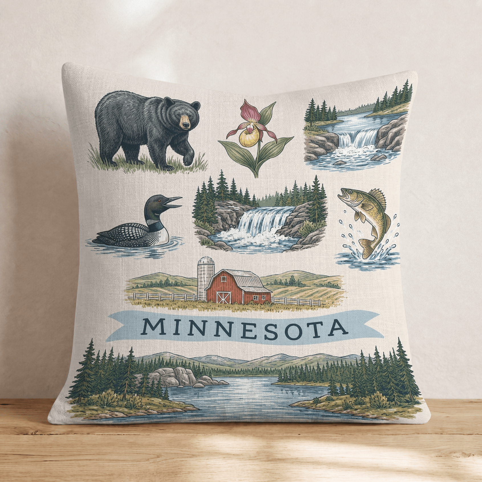 Minnesota Gallery Throw Pillow - Hillcroft Home