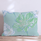Mint Flowers Throw Pillow - Hillcroft Home
