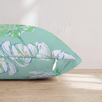 Mint Flowers Throw Pillow - Hillcroft Home