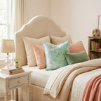 Mint Flowers Throw Pillow - Hillcroft Home