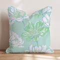 Mint Flowers Throw Pillow - Hillcroft Home