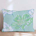 Mint Flowers Throw Pillow - Hillcroft Home