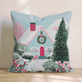 Mint Gable Cottage Garden Throw Pillow - Hillcroft Home