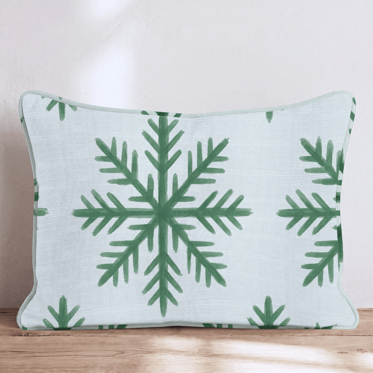 Mint Snowfall Throw Pillow throw pillow - Hillcroft Home