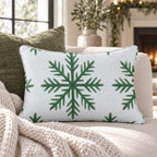 Mint Snowfall Throw Pillow throw pillow - Hillcroft Home