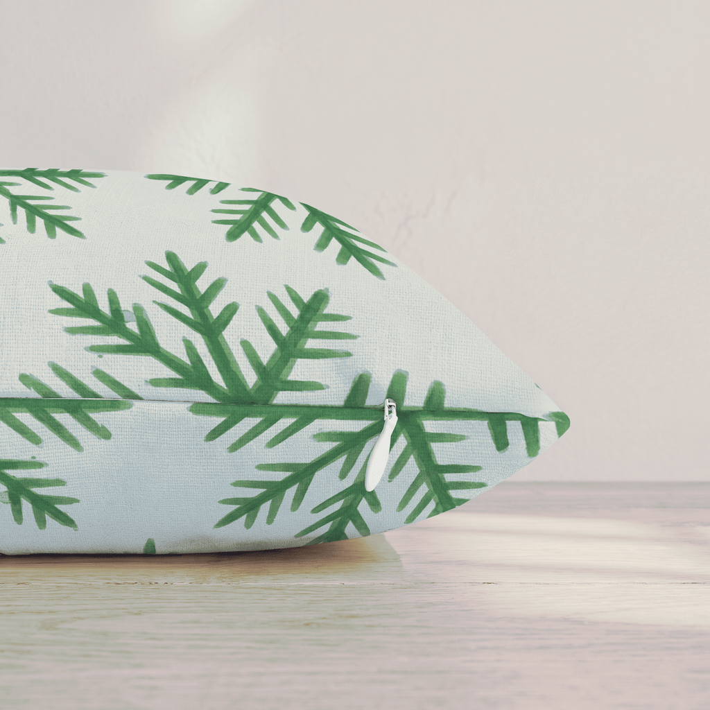 Mint Snowfall Throw Pillow throw pillow - Hillcroft Home