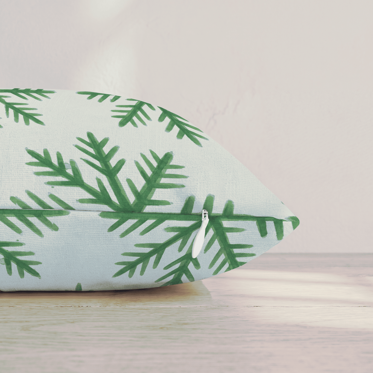 Mint Snowfall Throw Pillow throw pillow - Hillcroft Home