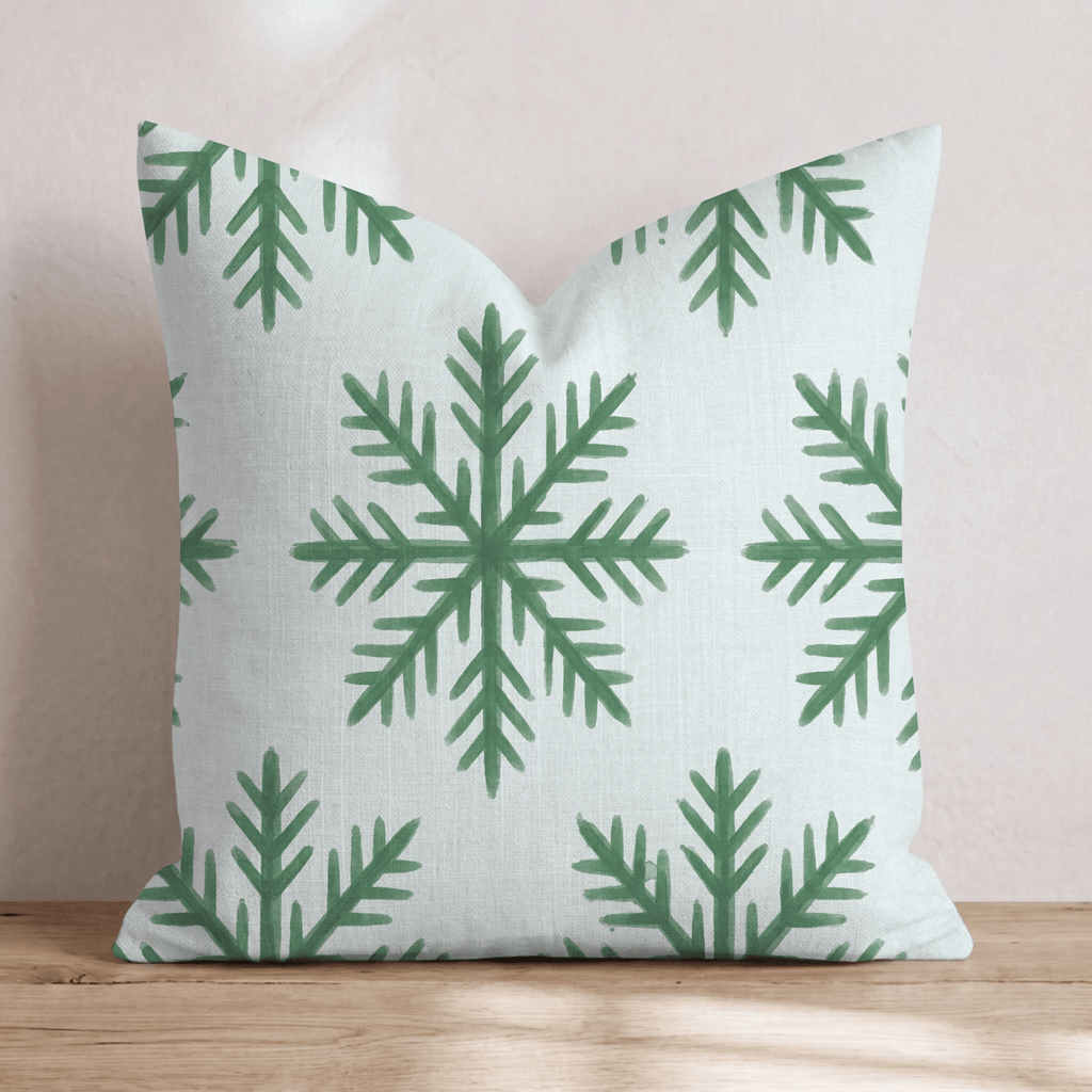 Mint Snowfall Throw Pillow throw pillow - Hillcroft Home