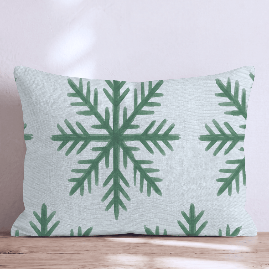 Mint Snowfall Throw Pillow throw pillow - Hillcroft Home
