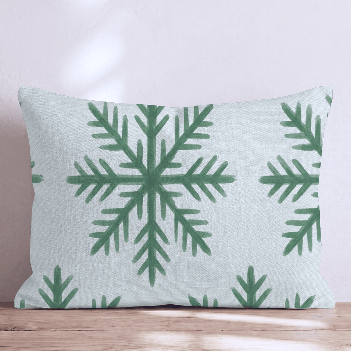 Mint Snowfall Throw Pillow throw pillow - Hillcroft Home