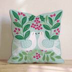 Mint Turtledove Wreath Throw Pillow - Hillcroft Home