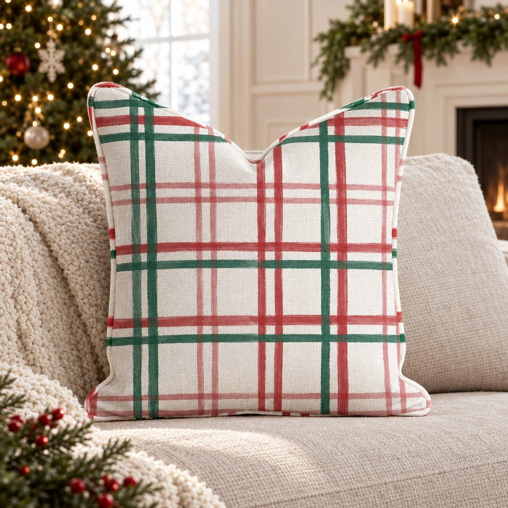 Mint Windowpane Throw Pillow throw pillow - Hillcroft Home