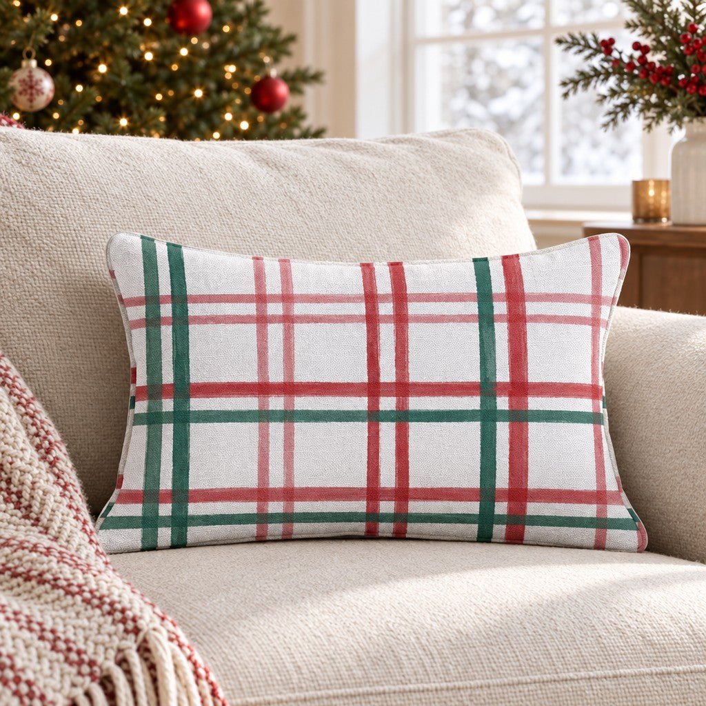 Mint Windowpane Throw Pillow throw pillow - Hillcroft Home