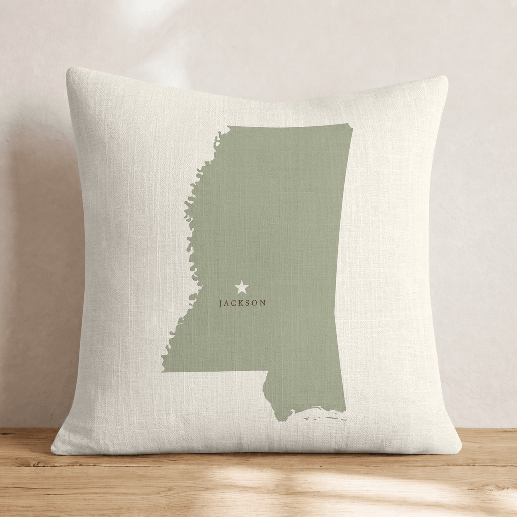 Mississippi State Capital Throw Pillow - Hillcroft Home