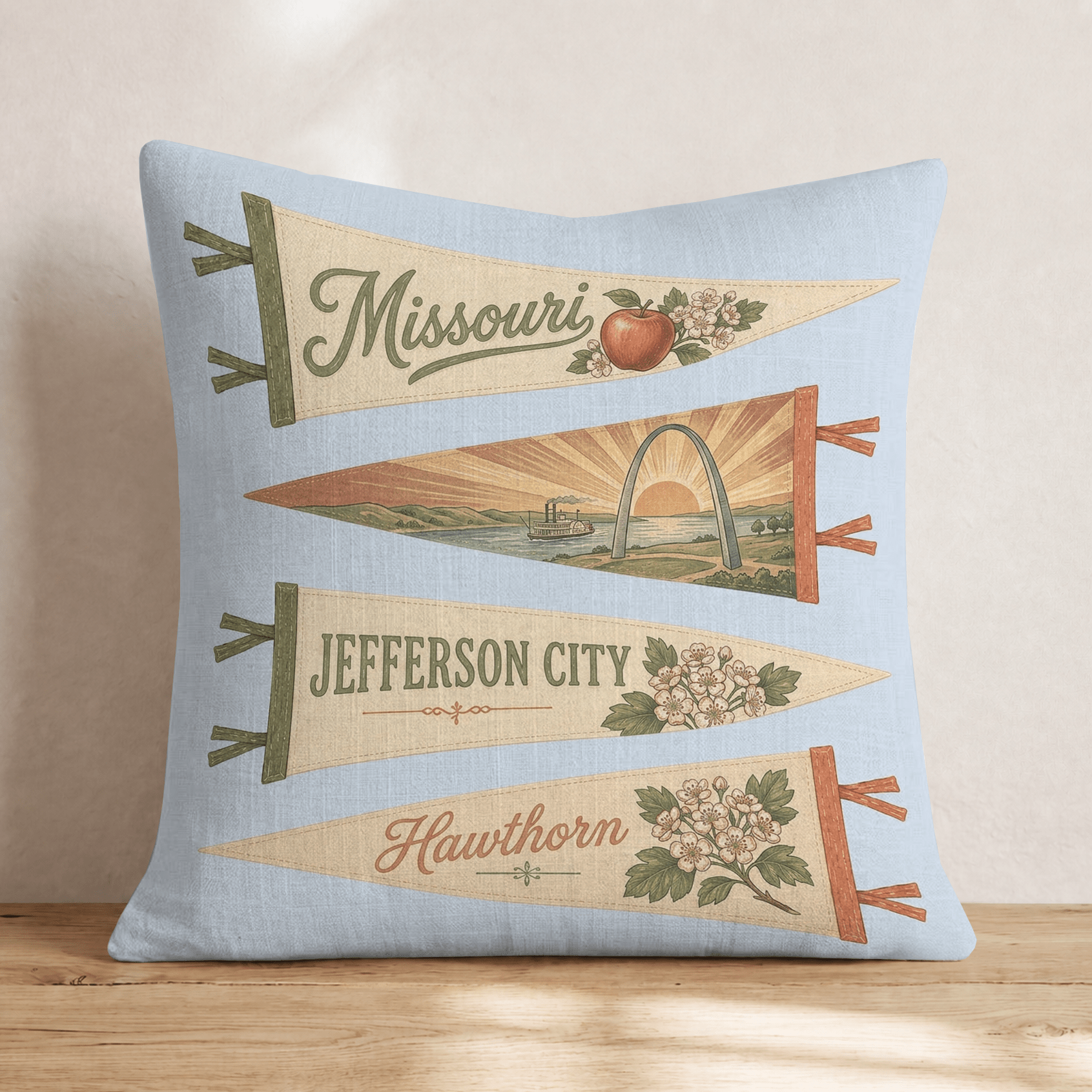 Missouri Pennant Throw Pillow - Hillcroft Home