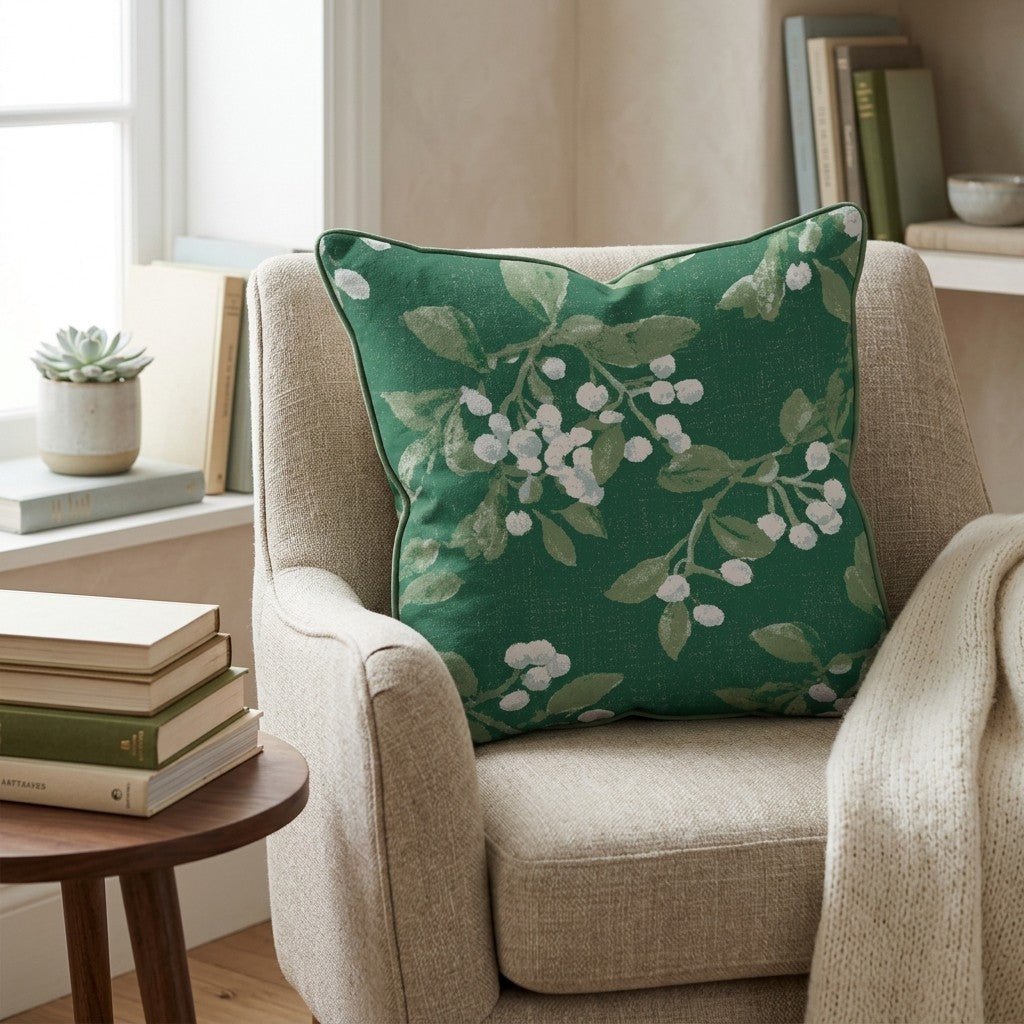 Mistletoe Greens Throw Pillow - Hillcroft Home