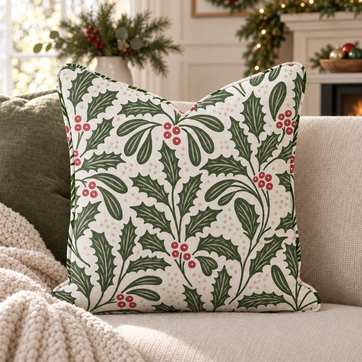 Mistletoe Grove Throw Pillow throw pillow - Hillcroft Home