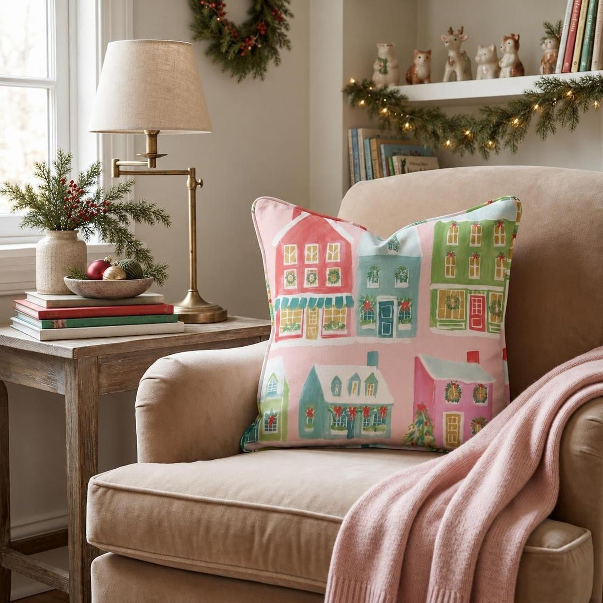 Mistletoe Lane Throw Pillow throw pillow - Hillcroft Home