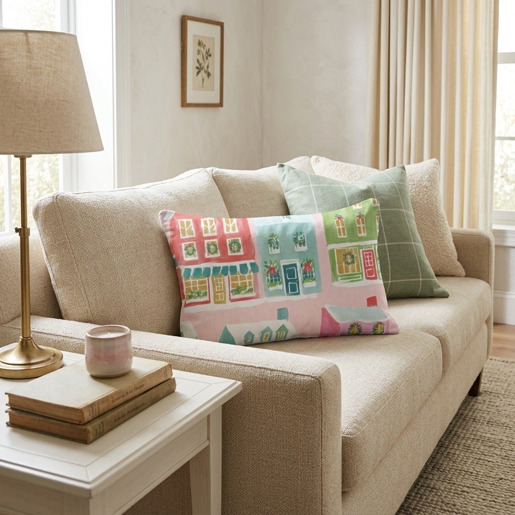 Mistletoe Lane Throw Pillow - Hillcroft Home