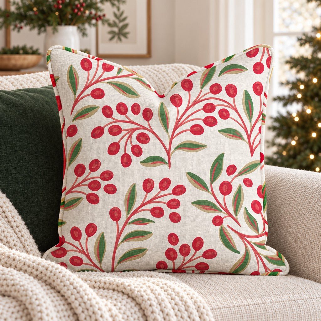 Mistletoe Meadow Throw Pillow throw pillow - Hillcroft Home